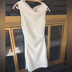 Blashe White Textured Sheath Dress | Stretch in size Medium Dress it up or down